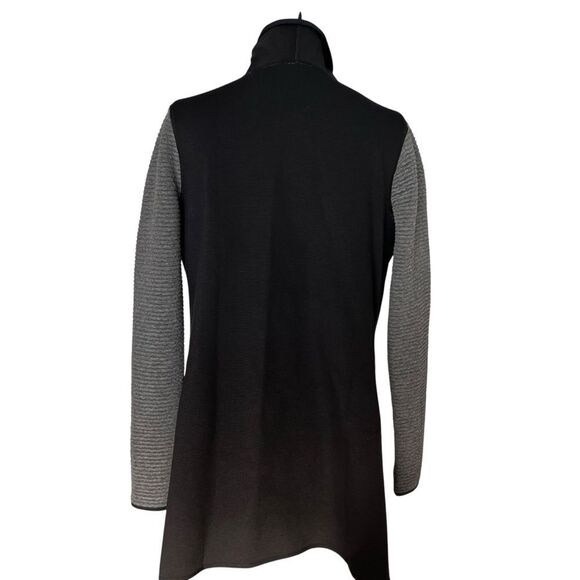 MICHI Black Gray Open-Front Draped Collar Jacket Size S - Picture 6 of 11